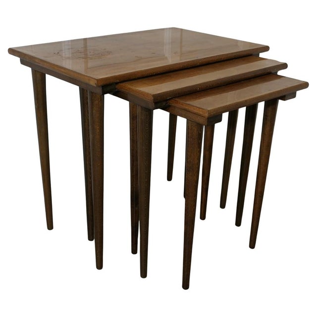 Brown Vintage Nest of Tables, 1960s, Set of 3 For Sale - Image 8 of 8