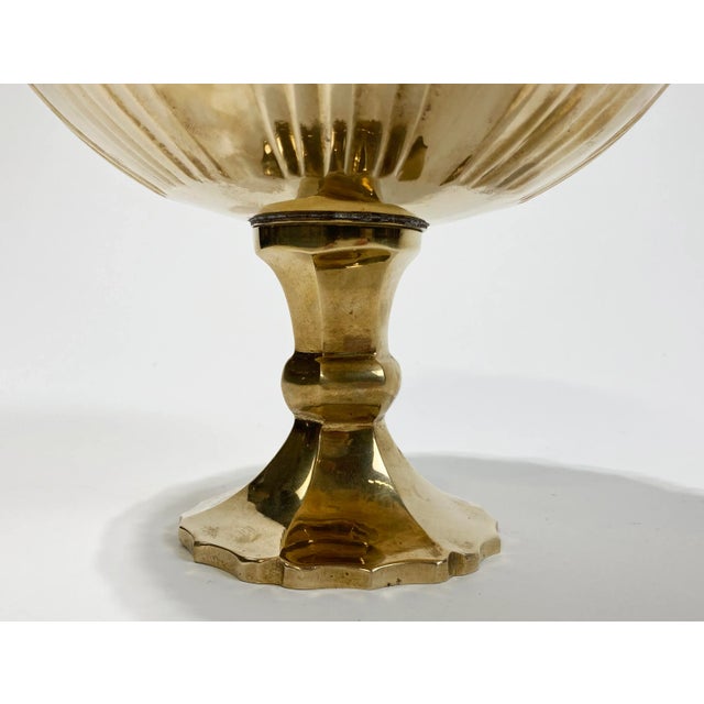 Metal Vintage Brass Art Deco Style Compote Pedestal Bowl For Sale - Image 7 of 7