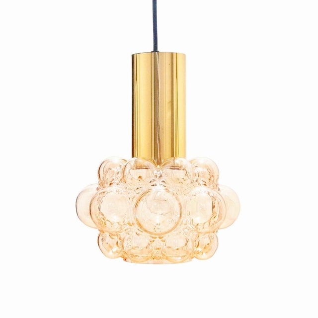 Mid-Century Modern Amber Bubble Glass Pendant by Helena Tynell for Limburg, Germany, 1960s For Sale - Image 10 of 10