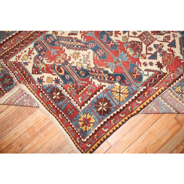 Red Antique Zeychour Caucasian Kuba Rug rug no.j3245 For Sale - Image 8 of 9