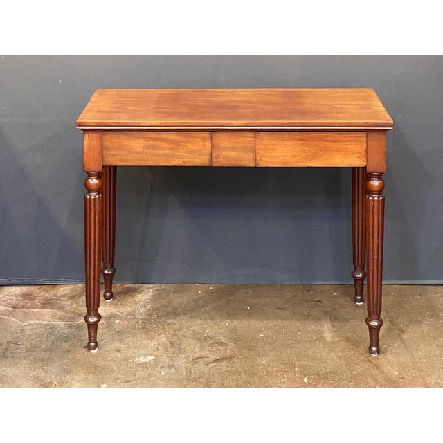 English Console Serving or Hall Table of Mahogany With Two Drawers For Sale - Image 4 of 12