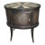 1970s French Art Deco Style Side Table Ebony and Cream Color & Faux Leather Finish For Sale