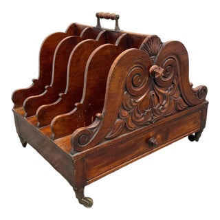 Canterbury Mahogany Magazine Rack, 19th Century For Sale