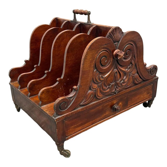 Canterbury Mahogany Magazine Rack, 19th Century For Sale