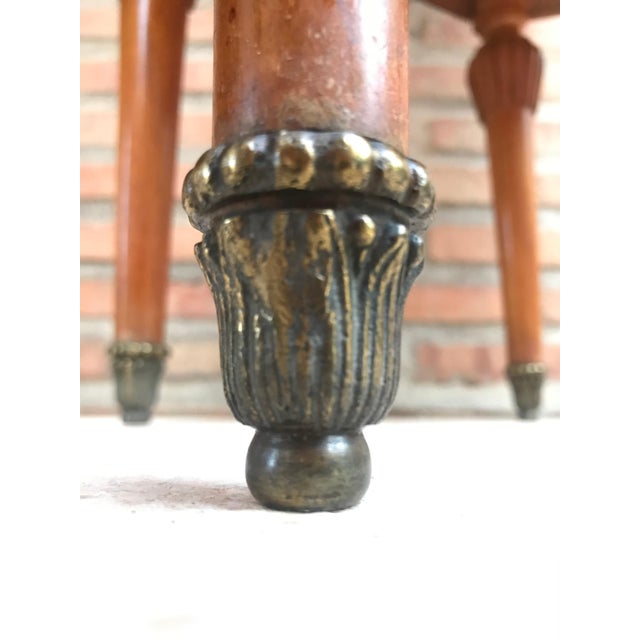 20th Louis XVI Style Marquetry Nightstands with Metal and Mirror Crest, a Pair For Sale - Image 14 of 18