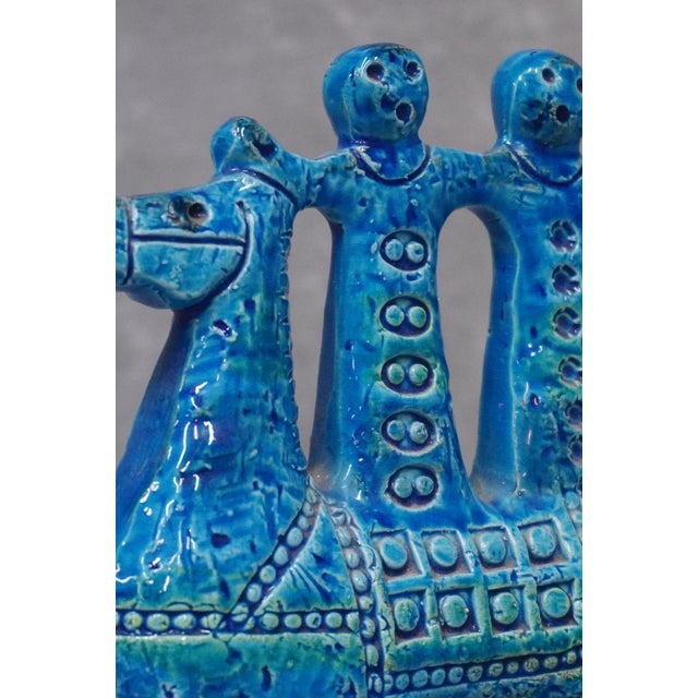Ceramic Rimini Blu Ceramic Horse Riders Sculpture by Aldo Londi for Bitossi, Italy, 1950s-60s For Sale - Image 7 of 8