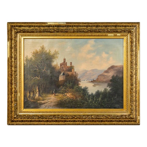C. Hütt, Landscape, Early 20th Century, Oil on Canvas For Sale