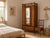20th Century Victorian English Bamboo and Rattan Wardrobe with Chair, 1920, Set of 2 For Sale - Image 6 of 11