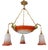 Empire French Red and White Glass and Bronze Chandelier, 1925 For Sale