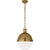 Modern Thomas O'Brien for Visual Comfort Signature Hicks Large Pendant in Hand-Rubbed Antique Brass with White Glass For Sale - Image 3 of 4