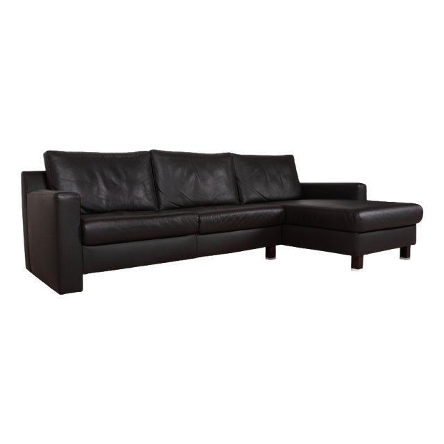 Flex Plus Leather Corner Brown Sofa by Ewald Schillig For Sale