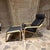 Mid-Century Modern Ikea Poäng Armchair Noboru Nakamura Black Leather Birch Plywood Vintage For Sale - Image 3 of 7