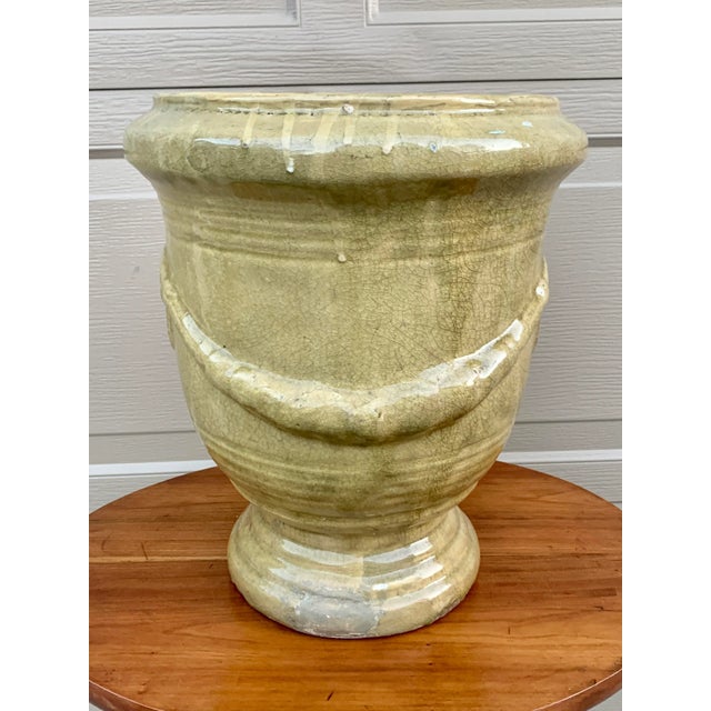 French Provincial Glazed Earthenware Pedestal Planter For Sale - Image 11 of 12