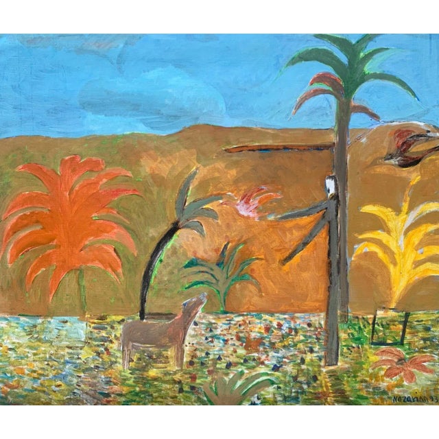 Iszchan Nazarian, Saint Francis, Acrylic on Canvas, 1993 For Sale - Image 3 of 6