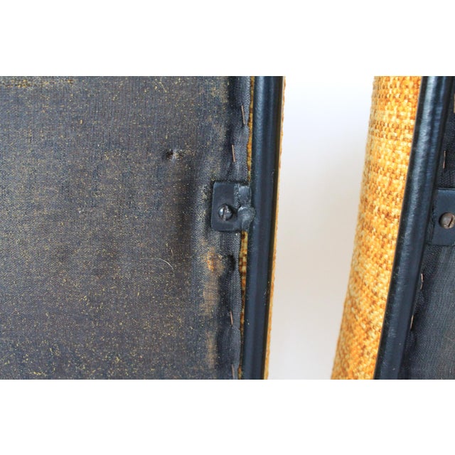 1950s Upholstered Wrought Iron Based Stools Attributed to Paul McCobb - Set of Three For Sale - Image 13 of 13