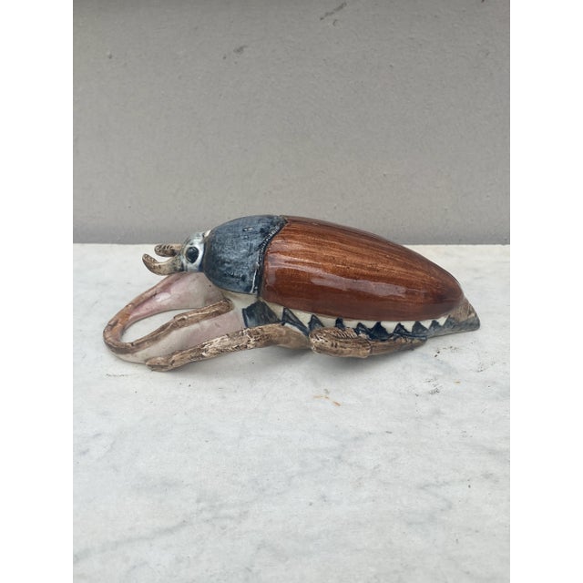 French Country Majolica Insect Wall Pocket Fives Lille, Circa 1890 For Sale - Image 3 of 8
