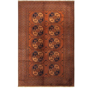 1980s 1980s Vintage Rustic Kargahi Rust/Blue Hand Knotted Rug For Sale