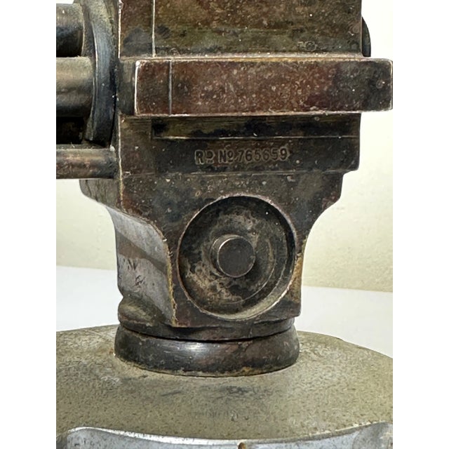 Early 20th Century Small Art Deco Movie Director Reel Camera Classic Car Mascot Sculpture With Verdigris For Sale - Image 11 of 13
