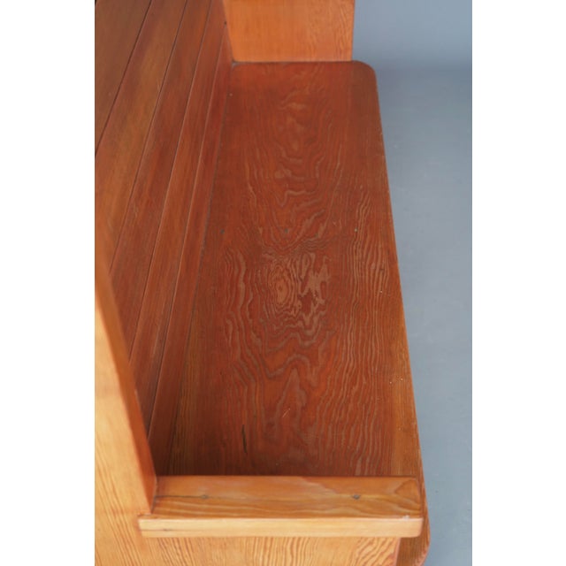 Vintage Dutch Pine Church Bench, 1930s For Sale - Image 11 of 13