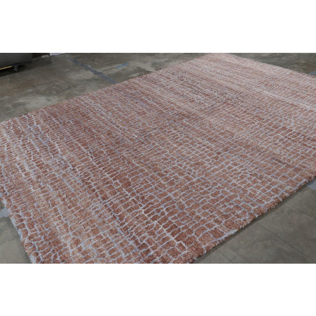 Rug & Kilim Rug & Kilim’s Modern Rug in Brown With Blue Geometric Patterns For Sale - Image 4 of 8