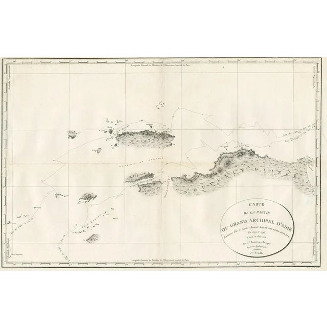 Antique map titled 'Map of the part of the great archipelago of Asia'. Map of Indonesia showing tracks of Recherche and...