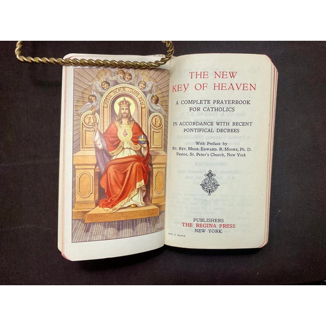 Vintage Mother of Pearl Catholic Prayer Book Made in Belgium Circa 1954 For Sale - Image 10 of 16