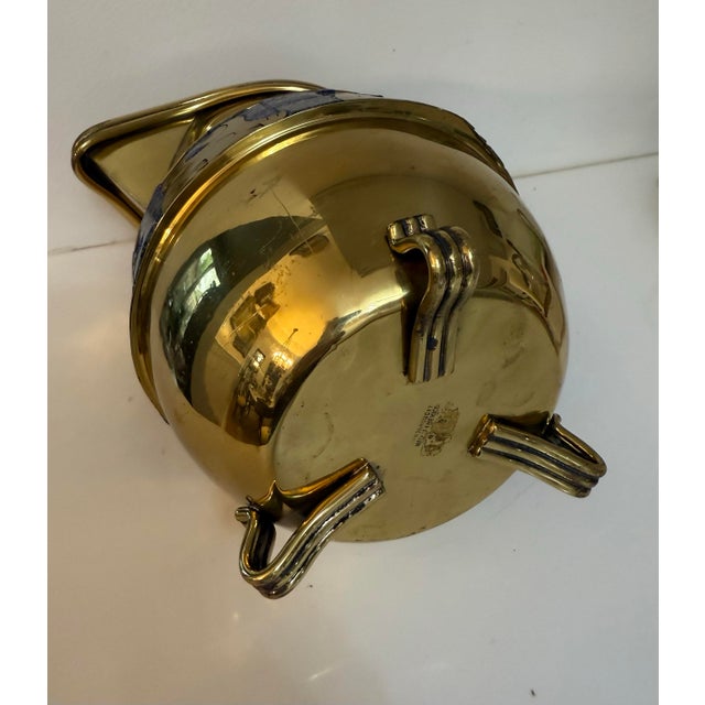 Gemstone 1970s Brass and Lapis Lazuli Pitcher Attributed to Salvador Teran For Sale - Image 7 of 11