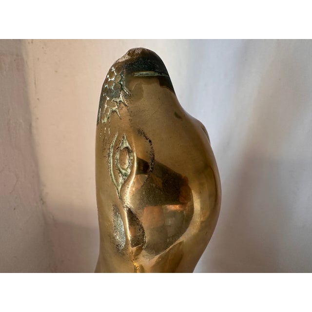 Mid-Century Brass Seal Sculpture, Europe, 1960s For Sale - Image 6 of 13
