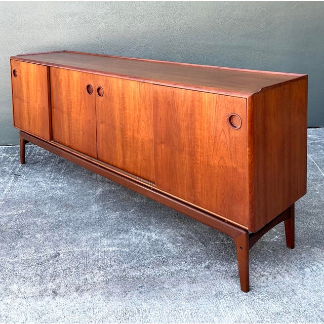 Vintage MCM Danish Arne Hovmand-Olsen Teak Credenza For Sale - Image 9 of 12