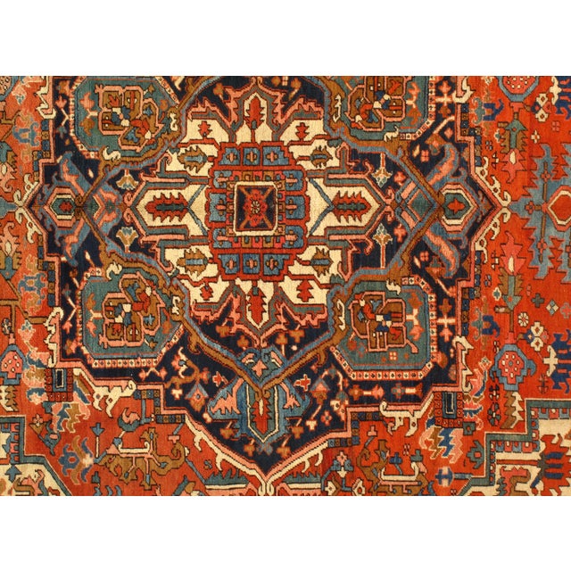 Late 19th Century Late 19th Century Antique Persian Serapi Rug - 8′1" × 11′5″ For Sale - Image 5 of 6