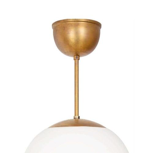Not Yet Made - Made To Order Scandinavian Modern Brass & Opal Glass Glob Ceiling Lamp, Sweden For Sale - Image 5 of 7