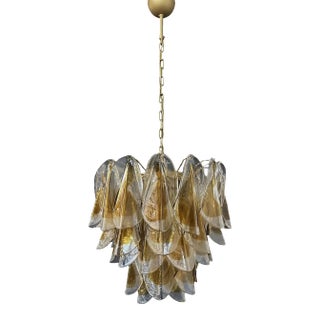 Italian Murano Chandelier Amber Glass – 41 “Swallows” Amber Glass For Sale
