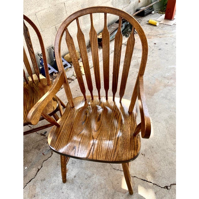 Mid 20th Century Windsor Hoop Back Bentwood Solid Oak Chairs For Sale - Image 9 of 10