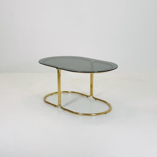 Mid-Century Modern Hollywood Regency Brass Coffee Table with Smoked Glass Top, Italy, 1960s For Sale - Image 9 of 11