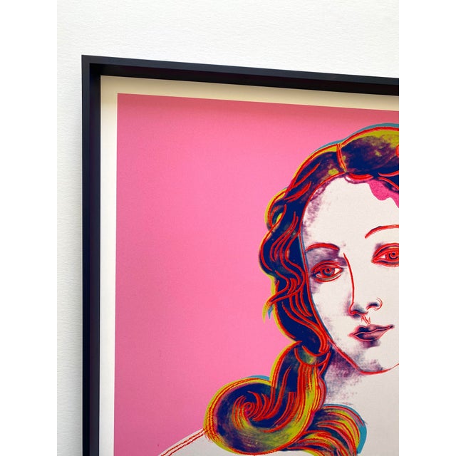 Pop Art Andy Warhol Foundation Offset Lithograph Reproduction Print Framed Pop Art Poster " Birth of Venus " 1984 For Sale - Image 3 of 12