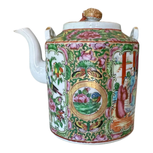 Chinese Famille Rose Porcelain Lidded Teapot- 19th Century