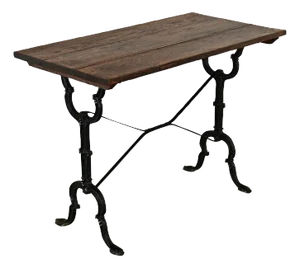 French 19th Century Oak & Cast Iron Bistro Table
