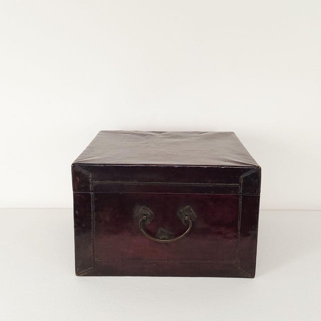 Late 19th Century Chinese Pig Skin Lacquered Box, Circa 1880 For Sale - Image 5 of 8
