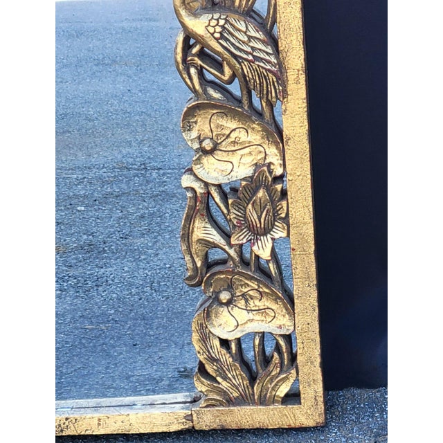 1950 Heavily Carved Hollywood Chinese With Birds Mirror New Glass. For Sale In Philadelphia - Image 6 of 16