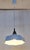 1990s Vintage Ceiling Lamp with White Segmented Metal Shade on Brass Mount, 1990s For Sale - Image 5 of 7