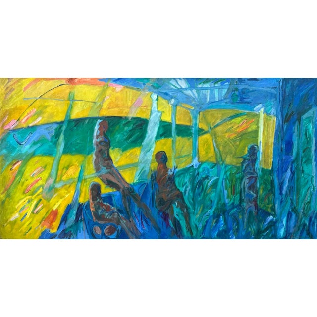 An oil on canvas by the American artist Abbott Pattison (1916-1999). Titled "Painting Porch," the painting depicts a...