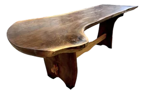 Single Plank Live Edge Solid Walnut Dining Table - Handcrafted by Montana Rancher