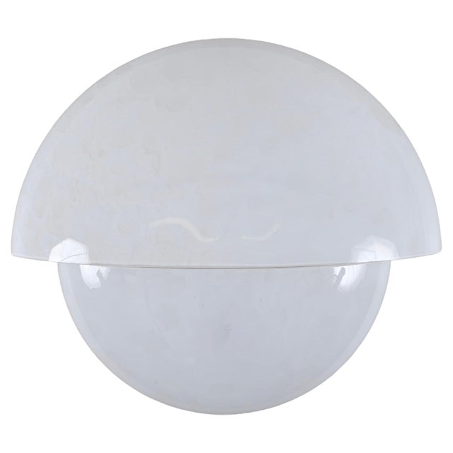 Italian White Opaline Glass Sconce by Zonca, 1960s For Sale