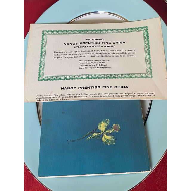 Aqua 1960s Mid-Century Modern Nancy Prentiss Skyridge Fine China Dinnerware Set - 60 Pieces W/ Provenance For Sale - Image 8 of 12