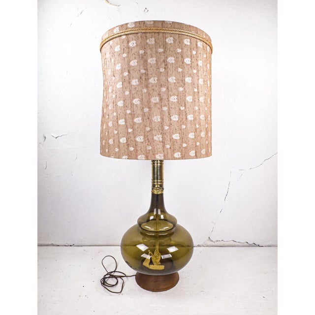 Midcentury Modern Smoked Glass Kerosene Lantern Inspired Table Lamp For Sale - Image 11 of 16