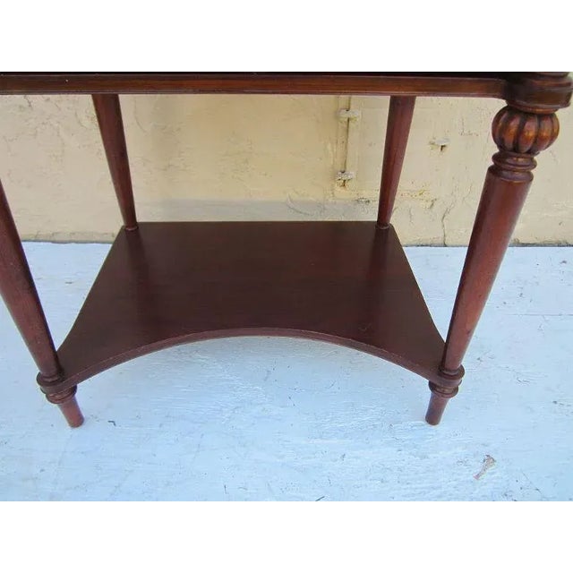 Wood 1970s Bombay Solid Wood Side End Table Mahogany Carved Leg Details For Sale - Image 7 of 13