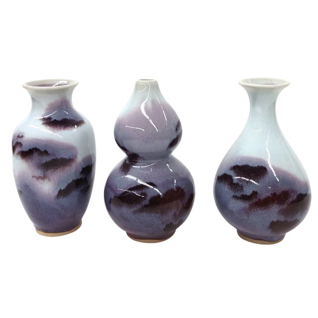 Chinese Jun Style Porcelain Vases - Set of 3 For Sale - Image 12 of 12