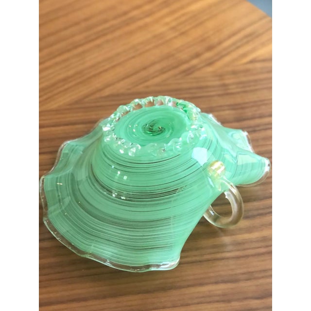 Mid-Century Murano Minty Green Dish With Gold Foil Flecks Attributed to Saviati For Sale - Image 9 of 9