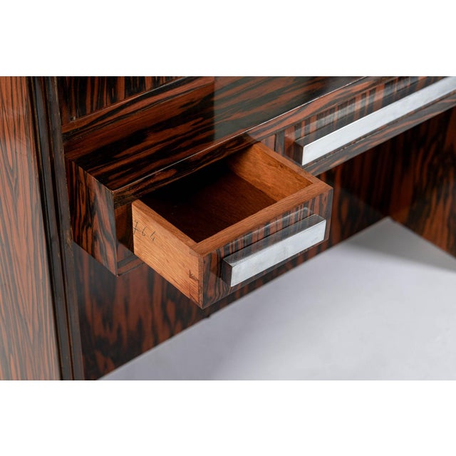 Antique French Art Deco Macassar Ebony Vanity Cabinet by Georges Champion, Attributed For Sale - Image 10 of 15