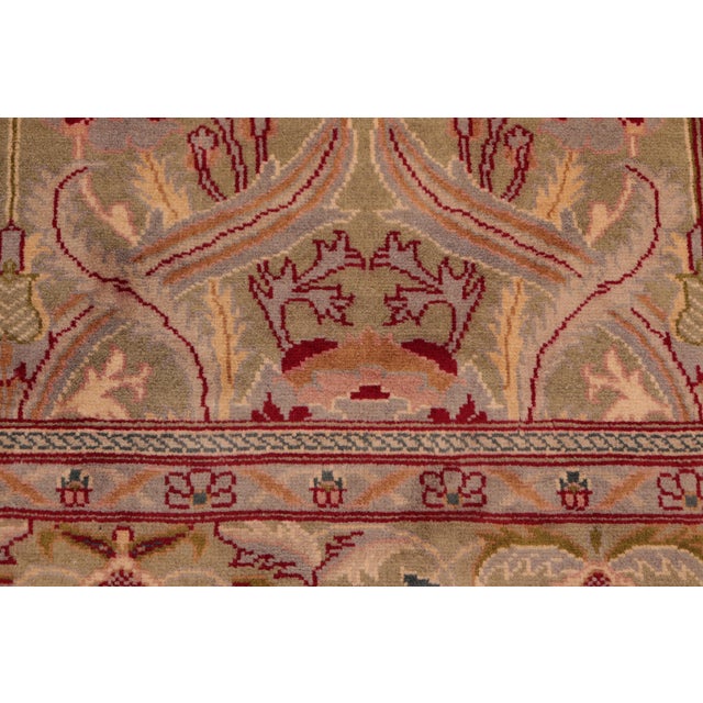 Floral 1990's Pak-Persian Green/Pink Wool Rug - 6'2'' X 9'7'' For Sale In New York - Image 6 of 9